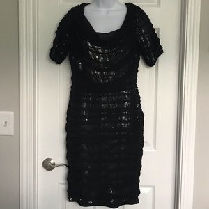 Tadashi Shoji Black Sequin Dress Petite 12